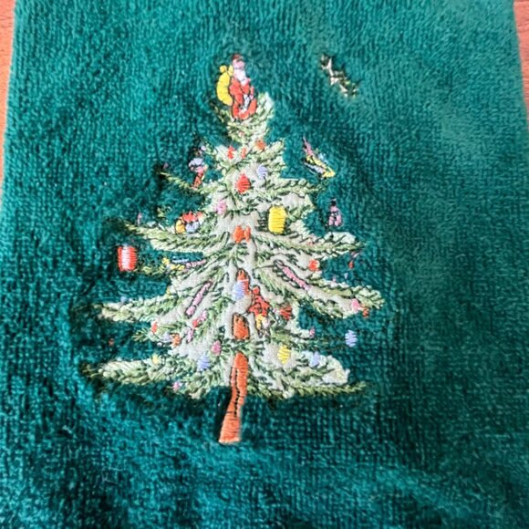 2 1978 Avanti Grand Prix Towels Spode Christmas Tree Bath & Hand Cotton Green - Picture 6 of 12